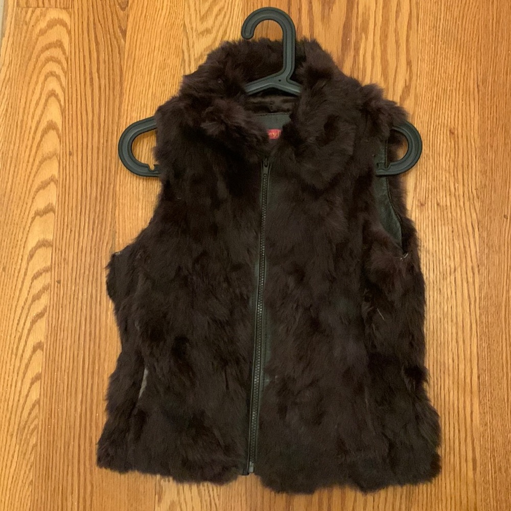 Brown Rabbit fur vest